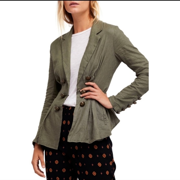 Free People Green Blazer - Picture 4 of 9
